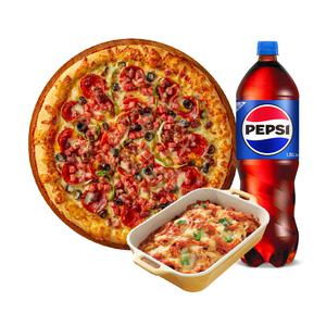 [피자에땅] 수퍼수프림L+치즈스파게티+콜라1.25L