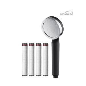 대림바스 디클린 멀티필터 샤워기 와이드형(블랙)+리필필터(4개입)SET