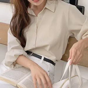 핫핑 네이르 오버핏 주름 긴팔셔츠