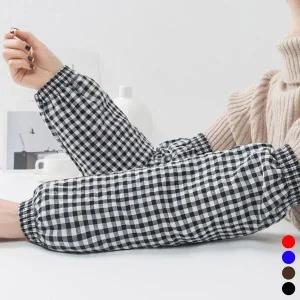 [하프클럽/]여자 클래식 시즌리스 면원단 오피스 격자 토시