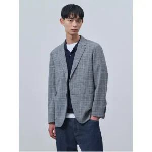 [빈폴] 울리넨 글렌체크 재킷 그레이 (BC4411C323)