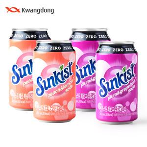 광동 썬키스트 제로 복숭아레몬 소다 / 제로 자두자몽 소다 355ML 48개