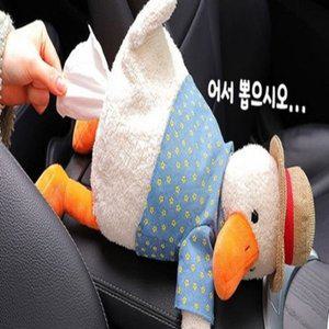 [기타]차량용 오리 인형 휴지 걸이 (귀여운차량티슈케이스)