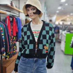 베네통/애플아울렛/강아지 자수 브이넥 숏 가디건/BAKCA8461