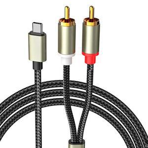 USB C 오디오 라인 스피커 Aux 코드 변환기 오디오 케이블 C타입 to 2 RCA 1m
