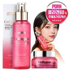 저분자 콜라겐 88% 메디픽미 더블 탄력 PDRN 케어 2종 선물세트 (세럼 미스트+콜라겐 비타민 크림)