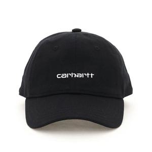 칼하트윕 남녀공용 캔버스 스크립트 캡 블랙 화이트 I028876 0D2XX
