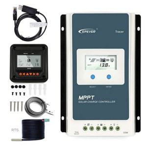 납축, 리튬 배터리 및 로드 타이머 설정을 위한 EPEVER 40A MPPT 태양광 충전 컨트롤러 12V /24V 오토, 40암페어 최대 입력 100V, 520W /1040W(MT52+TS-R+RS485와 함께 제공)