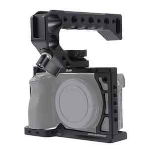 Hersmay A6500 /A6400 /A6300 소니 A6500 A6300 A6100용 상단 손잡이가 달린 카메라 케이지 비디오 스태빌라이저 콜드 슈, 손잡이 위치 확인 구멍, 여러 개의 1 /4