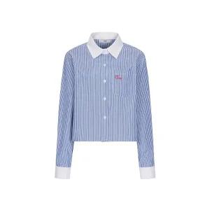 [르샵] 배색 스트라이프 자수 셔츠 블라우스 SP1BL636_P383908229