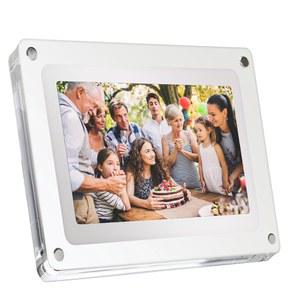 7인치 디지털 액자, 1024x600 HD IPS 화면 스마트 8GB 메모리, 자동 회전 세로 및 가로 전자 액자에 내장되어 PC를 통해 사진과 동영상을 쉽게 공유할 수 있습니다