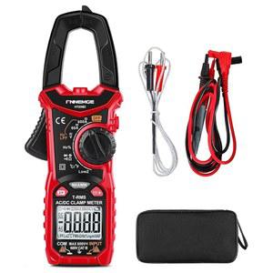 FNNEMGE HT206D 클램프 미터, 6000은 자동 범위 멀티미터 600A AC /DC 전류, LCD 백라이트가 있는 600V 전압, 정전 용량, 연속성, 저항, 듀티, 다이오드, 프리크런시, 온도, NCV를 계산합니다
