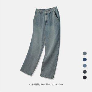 [럭스골프]보스케 남자 편한 뒷밴딩 세미 와이드 워싱 데님팬츠 청바지 (5컬러)