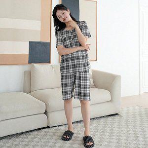 [모스트맘]냉감심플반팔세트_여_체크블랙