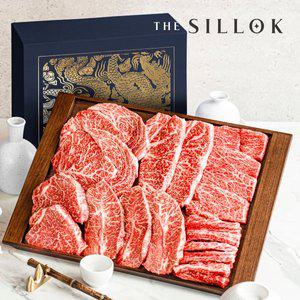 [더실록][명절 후 배송] 더실록 1++한우(8) 명작 구이 투뿔 선물세트 1.2kg (등심+채끝+안심+살치살+부...