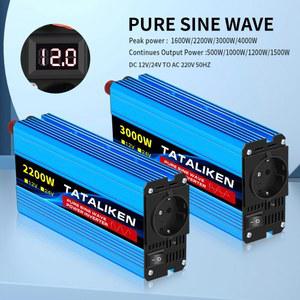 4000W 인버터 1600W 220V 3000W 소켓 50HZ 2200W 24V EU 사인파 어댑터 변환기 순수 전원 충전기 12V AC