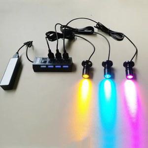 미니 USB 카운터 표면 스위치 3W 5V 스티커 천장 램프 쥬얼리 인터페이스 장착 쇼케이스 LED 스포트라이트 캐비닛