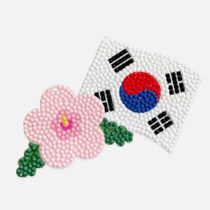 DIY 보석십자수 태극기 무궁화 키링세트 7x5cm
