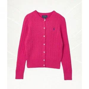 POLO 폴로랄프로렌 CHILDREN 30% 금여아 716세 미니 케이블 코튼 카디건컬리지 핑크 CWPOSWEG6820481650 11