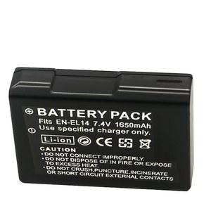 호환 EN-EL14 1650MAH D3300 D3400 EN-EL14A D3200 D5200 D5600 P7800 ENEL14 배터리 D3100 니콘 카메라 D5100 D3500 P7000