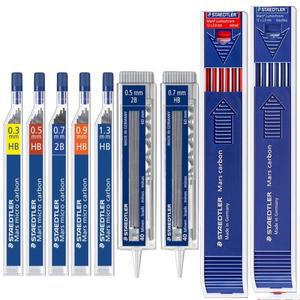 Staedtler 250/254 기계식 펜슬 초미세 0.3 2.0mm B 2H 블랙 리드 그린 레드 블루 리필