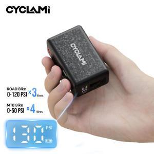 130 PSI CYCLAMI AM6 휴대용 포켓 전동 공기 주입기 펌프 맞춤형 타이어 표시 9 Bar MTB 로드 바이크 FV AV