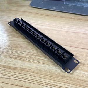77UA 12 포트 스트레이트 스루 CAT5E 패치 패널 RJ45 네트워크 케이블 어댑터 키스톤 잭 이더넷 분배 프레