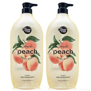 샤워메이트 복숭아 바디 워시 피치향 1.2L 2개