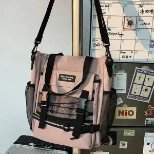 데일리 가방 학생 캐주얼 숄더 크로스 백 핑크 여행용크로스백 남학생크로스백 남녀공용크로스백