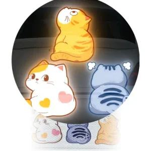 고양이 고휘도 야광 형광 빛 반사 스티커 흠집 커버 차량 데칼 시트지 자동차 스쿠터 헬멧 자전거 장식