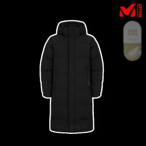 MILLET 아웃도어 남여공용 신상 구스 롱 패딩 거위털 롱 다운 벤치파카 BLACK_CA
