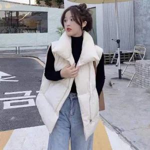 [콩심팥심]여성 오버핏 조끼 따뜻한 보온패딩