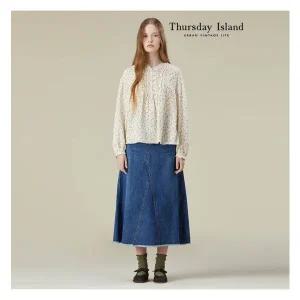 [써스데이아일랜드][Thursday Island] 이중지 거즈 핀턱 블라우스(T236MBL143W)