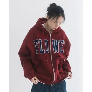 (매장정품) HAVISM FLOWER ZIP UP HOOD(WINE) 165627