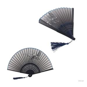 WSstore 매화꽃 접이식 부채(블루) 접는부채