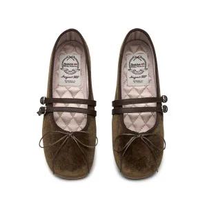 락피쉬웨더웨어 ROCKFISH WEATHERWEAR SQUARE TOE TWO STRAP MARYJANES VELVET - 4 colors