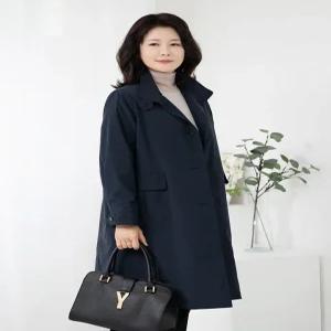 [모슬린]엄마옷 카라 롱 바바리 자켓 JK515496 마담중년여성빅사이즈50대60대70대할머니옷여자