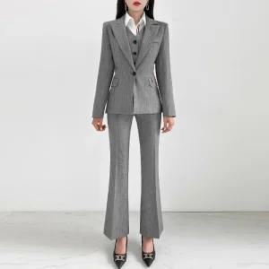 금찌 테잇 자켓 베스트 슬랙스 세트 3PCS SET361 G
