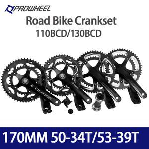 크랭크셋 PROWHEEL 로드 바이크 시마노 로드용 421C 621C 10 스피드 170mm 110BCD 34 50T 130BCD 39 53T