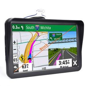 자동차 트럭 RV용 GPS 내비게이터, 9인치 터치스크린 최신 2025 지도, 실제 음성 회전 방향 알림 내비게이션, 차량용 내비게이션 시스템, 속도 및 적색등 경고 기능이 있는 GPS(블랙)