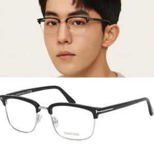 톰포드 안경테 TF5504 005 명품 블랙 실버 하금테 콤비 스퀘어 데일리 패션