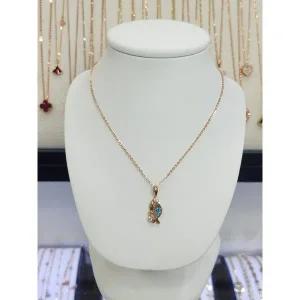 14k ,18k 블루스톤 포인트 물고기 펜던트 목걸이 GSW124928PN-40.42