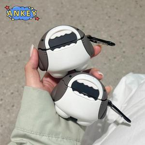 JBL호환 Tune Beam 용 케이스 Buds 실리콘 큐트 상어 이어폰 소프트 보호 헤드폰 커버 펜던트가포함 헤드셋
