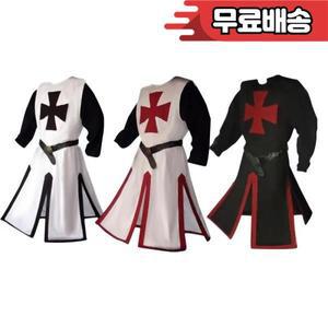 Xxxl 중세 전사 십자군 의상 성인 가운 셔츠 탑 크로스 타바드 서코트 튜닉 옷 벨트