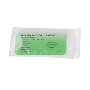 10-100PC 4/0 120CM 의료 수술 봉합사 모노 필라멘트 바늘 나일론 외과 시뮬레이션 교육 실습