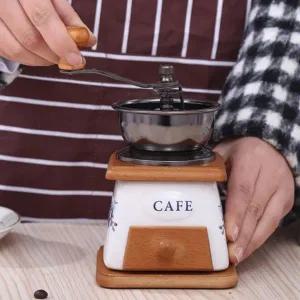 [골드스마일]우드 핸드밀 그라인더 커피 수동 레트로 인테리어