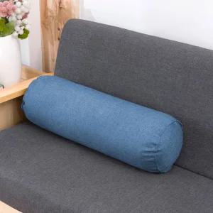 홈스테이 면마 원통 쿠션(15x60cm) (블루) 원통쿠션 원기둥쿠션 롱쿠션