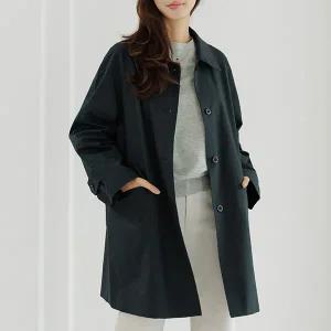(∼88size)[THE BLACK] 프린하프트렌치코트 OUE4038_YC