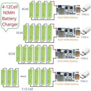 TYPE-C 4S 5S 6S 7S 8S 9S 10S 11S 12S NIMH NiCd 충전식 배터리 충전기 모듈 4.8-14.4V CCCV 부스트 DC-DC