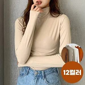 [텐제로]여성 FW 캐주얼 스판 목폴라 긴팔티셔츠 터틀넥티 12종택1 F23T-403W